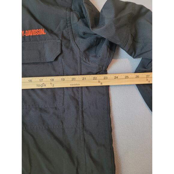 VTG Harley-Davidson Men’s Black Biker Shirt M Y2K Logo Vented Back Casual EUC - Picture 4 of 13